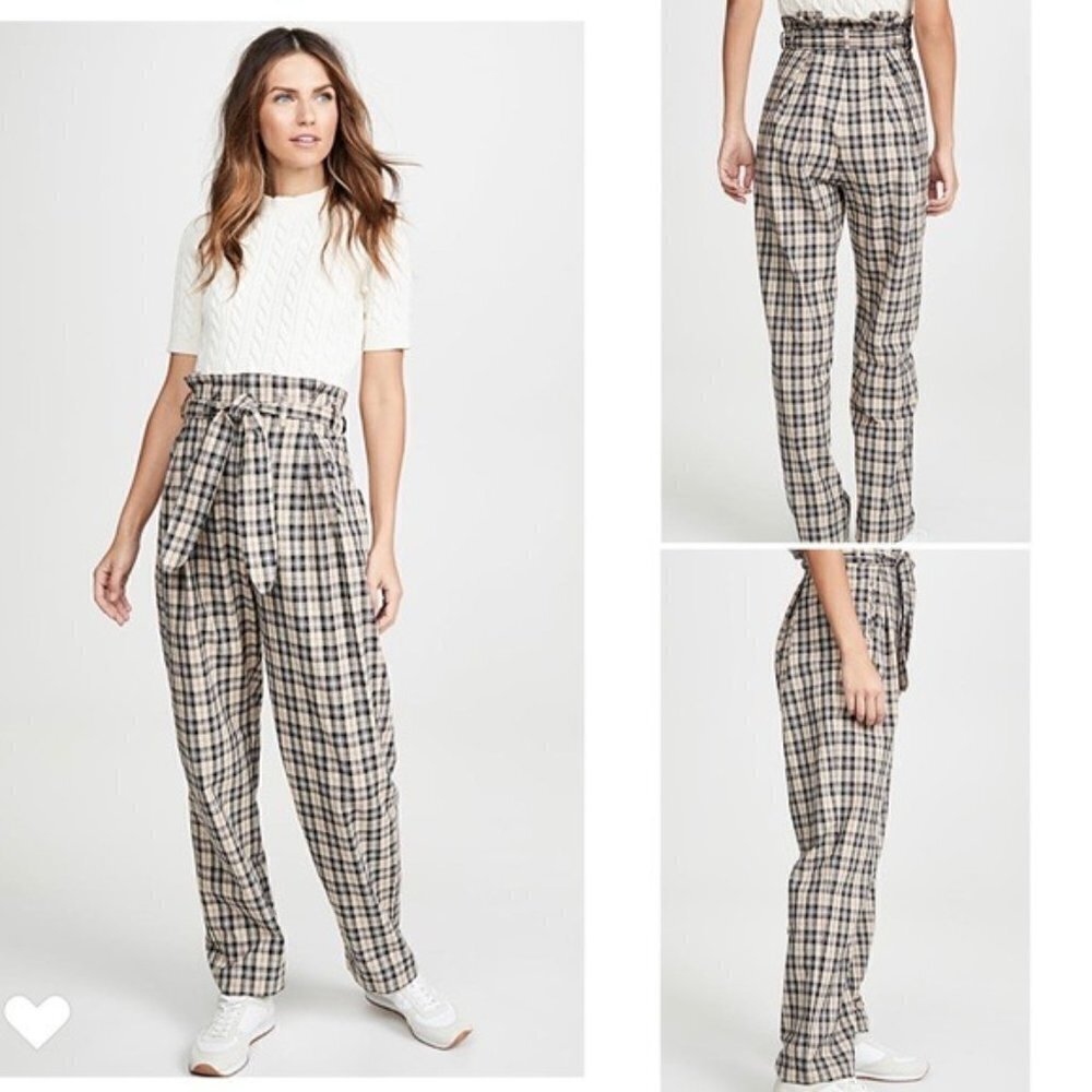 Petersyn Pants NWT High Waisted Tapered Paperbag Pants XS New